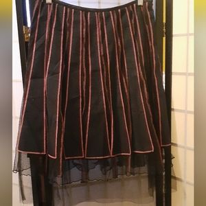 Lani Black and Pink Tutu Inspired Skirt Side Zip and Tulle Underskirt size M - L